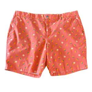 Hawker Rye Men's Chino Shorts Oranges 9" Inseam Big & Tall Size 44 Flat Front